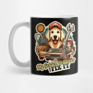 Golden Retriever mechanic 2 Mug